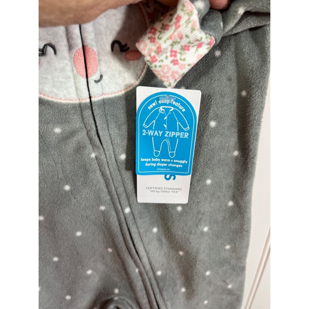 Carter's Set of two Sleeper Footie Pajamas 2-Way Zipper 3 Months New With Tags - Picture 6 of 8